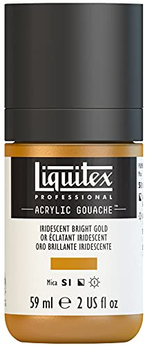 Liquitex 2059234 Professional Acryl Gouache - Irisierendes Helles Gold , 59ml Flasche, matt - Acrylfarbe mit Gouache Eigenschaften, Hochdeckend, Wasserfest & Lichtecht