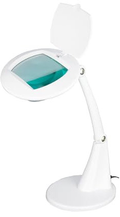 Multirex Lampe loupe LED Confort 3 dioptries, lentille Verre 125 x 78 mm, 56 LED 6500 K, Bras articulé 32 cm, de Bureau pour Lecture Couture Broderie Bijouterie modélisme électronique