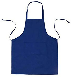 kockförkläde kockförkläde enfärgad, vuxna kvinnor unisex, hållbart bekvämt med framficka tvättbart för matlagning bakning kök restaurang hantverk, Kungsblå, 70CMx60CM