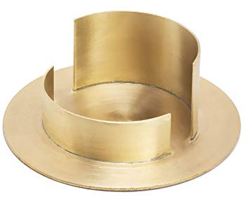 NKlaus 1x Kerzenhalter 4cm hoch Taufkerze Kommunion für Kerzen bis Ø 6cm Messingleuchter Gold Kerzenständer Hochzeit 2803