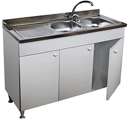 Arredobagnoecucine Mobile cucina sottolavello 3 ante per lavello inox 120 componibile(non compreso)