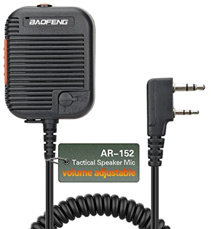 Baofeng Walkie talkie handhållen militärkvalitet AR-152 volymjusterbar högtalarmikrofon, axelmikrofon för BaoFeng DM-32 UV-32 AR-152 UV-5R BF-F8HP PRO UV-S9 PLUS tvåvägsradio populära tillbehör