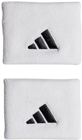 adidas Unisex Tennis Wristband Small, White/White/Black, M