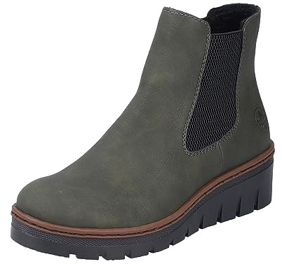 Rieker Bottines Chelsea X9172 pour femme, vert, 40 EU