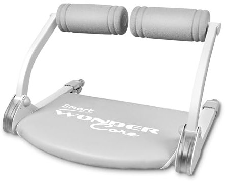 WONDER CORE SMART – Kompakter Bauchtrainer mit einstellbarem Widerstand, 6-in-1 Ganzkörperworkout für Zuhause, Büro & Fitnessstudio (Grau, 264 LB Belastung)
