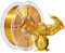 iBOSS PLA + filament 1.75mm +0.02mm, silk shiny gold silk, high-speed and durable 3D printing material, 1 kg (2.2 pounds) suitable for most printers, silk gold