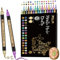 IVSUN Metallic Marker Stifte Set, 30 Dual tip Metallic Acrylstifte Wasserfest für Fotoalbum Gästebuch Hochzeit Scrapbook Schwarzes Papier Gold Stift zum Bemalen Steine Glas Holz Deko Ostereier Ostern
