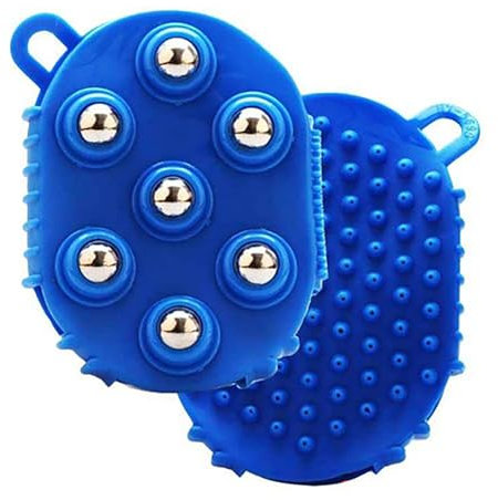 Lymphatic Gloves,Lymphatic Drainage Gloves for Women,Handheld Massage Ball,Beauty Roller Body Care Muscles Relief Tool with 7 Metal Roller Ball,360 Degree Massage Roller for Neck, Back, Legs (Blue)