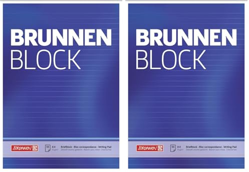 BRUNNEN Bloc à lettres A4 70 g Lin (Lot de 2)