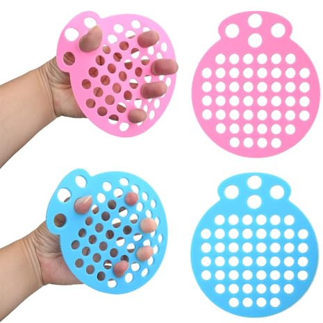 Entrenador de Dedos Portátil Red de Silicona Para Ejercicios de Mano 2 Niveles de Resistencia Para Fortalecer Y Ejercitar El Agarre Rosa, Azul (2 mm, 4 mm)