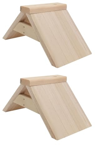 MALUGOGO Pigeon Perch Stand for Outdoor or Indoor Use 2pcs Wooden Sturdy Natural Wood Elevated Resting Rack Providing Safe and Comfortable Place for Birds and Doves