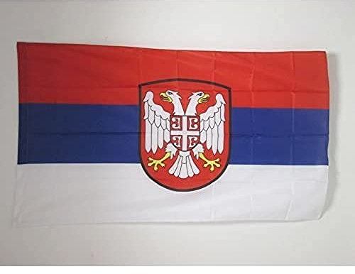 AZ FLAG - Drapeau Gouvernement de salut national de Serbie - 150x90 cm - Drapeau Serbe 100% Polyester Avec Fourreau et cordelette - Pavillon 110 g