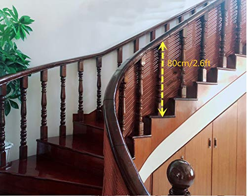 Ez4garden Stairs Anti-Fall Safety Net Balcony Stairway Patio Railing Fence Mesh for Child Pets Toy,Coffee,0.8x7m/2.6x23ft