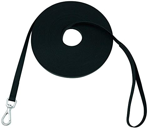 Waterproof Dog Training Leash 50FT 30FT 15FT 10FT 5FT Heavy Duty Recall Long Lead for Large Medium Small Dogs (15FT, Black)