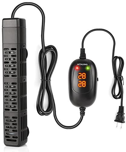 HiTauing Aquarium Heater, 50W/100W/200W/300W/500W Submersible Fish Tank Heater with Over-Temperature Protection and Automatic Power-Off When Leaving Water for Saltwater and Freshwater