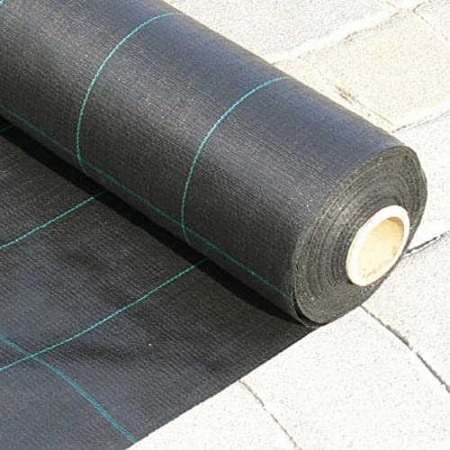 Mugar- Malla antimaleza/antihierba de 110g/m2 para Evitar el Crecimiento indeseado de Malas Hierbas: 1/2/3/4 Metros de Ancho. (1x10m)