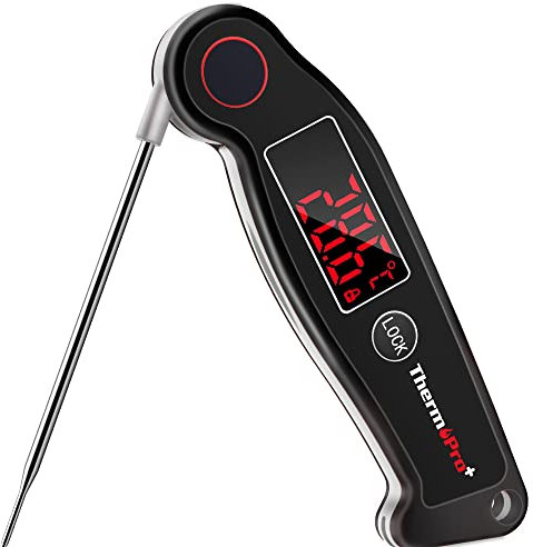 ThermoPro TP19B Waterproof Food Thermometer Thermocouple Instant Read Cooking Thermometer for Kitchen BBQ Digital Meat Thermometer with Ambidextrous Backlit for Candy Jam Chocolate