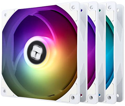 Thermalright TL-C12CW-S CPU Fan, 120mm White ARGB Case Cooler, 4pin PWM Silent Computer Fan with S-FDB Bearing Included, up to 1500RPM Speed（3 quantities）