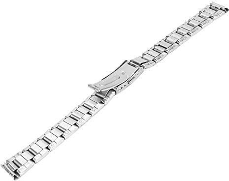 AMONIDA Uhrenarmband-Faltschließe, Uhrenarmband Mit Doppelknopf Metallarmband mit Schnellverschluss Edelstahlarmband mit Doppelknopf Uhrenzubehör für Herren und Damen