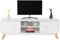 COSTWAY TV-Schrank, Lowboard für Fernseher bis zu 60 Zoll, Fernsehschrank mit 2 Türen, Fernsehtisch, TV-Ständer aus Holz für Wohnzimmer, Schlafzimmer, 140 x 40 x 48 cm