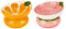 2PCS Tilted Elevated Cat Food Bowl Raised Ceramic Cat Bowl Anti Vomiting Shallow Cat Feeding Bowls Wide Cat Bowls Whisker Friendly High Cat Dish Microwave and Dishwasher Safe (Strawberry + Orange)