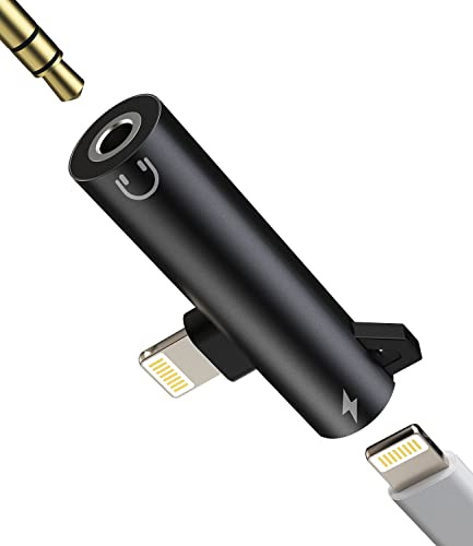 Adaptador Lightning A Jack 3.5 Auxiliar Coche Dongle 2 en 1 Cargador Cascos para Apple para iPhone 14 13 Pro MAX para iPad Mini Auriculares Accesorios Cable Auricular Aux Audifonos Carga Convertidor