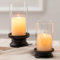 NUPTIO Windlicht Glas Kerzenhalter Stumpenkerzen: 2er Set Schwarz Kerzenständer Glaszylinder Outdoor Windlichter Stumpenkerzenhalter Metall Tischdeko Esstisch Weihnachten Halloween