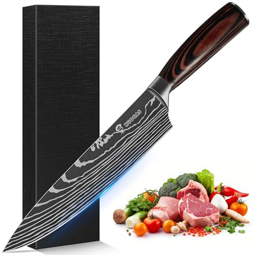 KUOGAS Couteau De Chef, Longueur De Lame 20 Cm, Couteau De Cuisine Professionnel (Style 2)