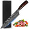 KUOGAS Kochmesser Profi Messer, 20cm Küchenmesser Scharf Aus Hochwertigem Kohlenstoff-Edelstahl, Fleischmesser mit Ergonomischem Griff, Chefmesser mit Geschenkbox (Stil 2)