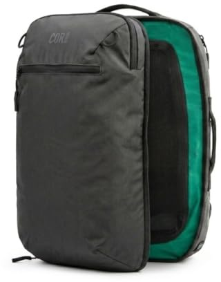 COR Surf Flight Approved Carry On Laptop Travel Backpack | Business Weekender Luggage Backpack for Men and Women, Black With Black Zipper, 28L US, Zippered