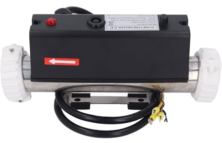 Eujgoov Poolvärmare Elektrisk Termostat Självvärme för Spa -badkar Swimming Pool Hardwired med Exakt Temperaturkontroll för Effektiv Uppvärmning, 1,5 Tum Vattenrörskontaktstorlek (3kw)