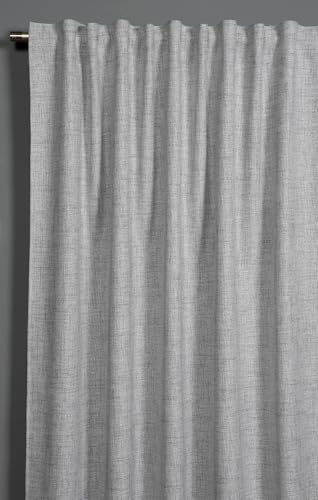 Sehlbach Tenda pronta per l'uso con fettuccia, Texture oscurante, Grigio, 140 x 175 cm, Texture oscurante, A risparmio energetico, Termoresistente, Fonoassorbente, Accoglienti, Facile da montare