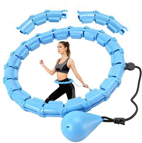 Elviora Weighted Hula Hoop for Adults, 32-Link Adjustable Infinity Loop | Infinity Hoop with 360° Auto-Spinning Ball, Weight Loss hula hoop for Home Use, Portable Fitness Equipment