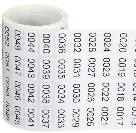 1-2000 numeri adesivi, tombola allentata 1-2000 numeri numeri adesivi 20 x 10 mm numero consecutivo etichetta adesivi numero impermeabile inventario adesivi per la conservazione dell'inventario