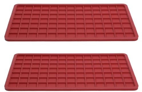 Amosfun Lot de 2 Tapis Isolants en Silicone Rouge avec Picots pour Fer à Repasser Vapeur Support Résistant à la Chaleur et Portable Tapis de Protection pour Table à Repasser et