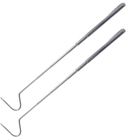 TOYANDONA Lot de 2 Hameçons pour Attraper Serpents Rétractables en Acier Inoxydable 71 Cm, Outil Sécurisé pour Reptiles, Accessoires Pratiques pour Manipulation en Extérieur et Élevage