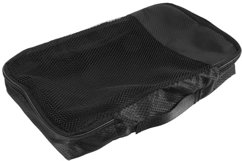 STOBAZA Organizador de Maletas Diseño de Cremallera, Cubos de Embalaje de Viaje de Tejido Negro, Gran Capacidad para Ropa y Artículos Diarios en Viajes Cortos