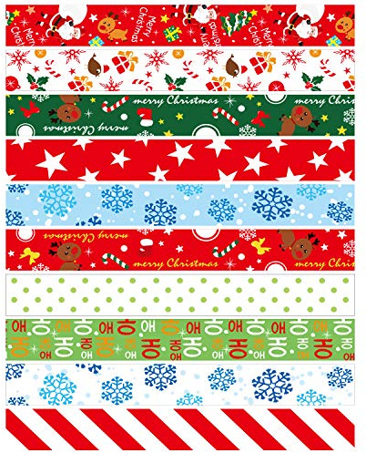 FEPITO 300 Pcs Festive Paper Chains Merry Christmas Craft Paper Chains for Christmas and Festive Party Decorations,10 Style