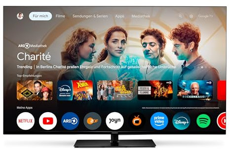 MEDION 108 cm (43 Zoll) Fernseher (Smart TV, 4K, Dolby Vision HDR, Prime Video, Disney+, Dolby Atmos, DTS X, kompatibel mit Google TV, PVR, Bluetooth, MD 843400)