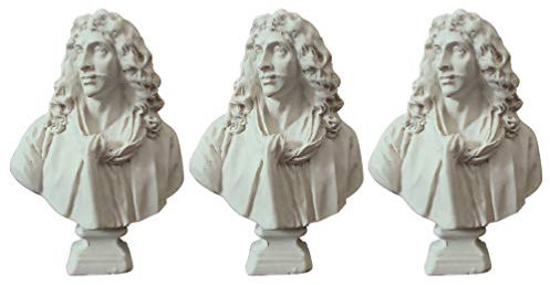 EXCEART Bustes MolièRe en RéSine: 3 Pièces Mini Figurine De Mythologie Grecque, Petite Statue De Grec, Buste De RenomméE Mondiale pour La DéCoration De Votre Maison Ou De Votre Bureau