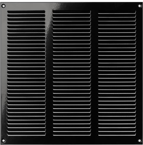 Negro 300x300 mm Rejilla de Ventilacion con Mosquitera, Metalica