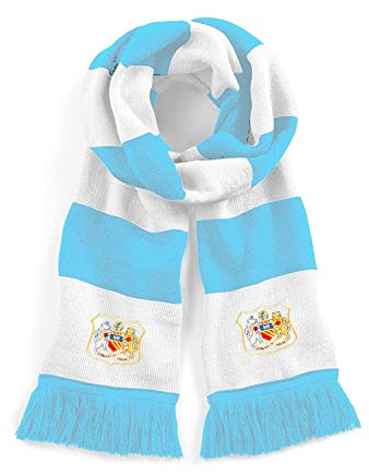 Manchester Cty. 1940s Retro Traditional Football Scarf Embroidered Logo