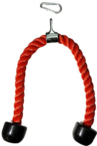 qibylift Tricep Rope Cable Attachments Cable Machine Accessories for Home Gym, 27 Inch Tricep Rope For Pulley System Attachment, LAT Pull Down, Cable Machine Attachments, Weight Fitness (Red)