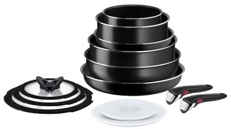 Tefal Ingenio L1549042 Easy Cook & Clean 13 pcs Non-Stick Frying Pans & Saucepans CookwareSet, Black