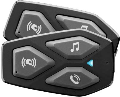 INTERPHONE COM3 - Doppio - Interfono Auricolare Moto Bluetooth 5.1 da Casco Moto, Auricolari 32mm, Uso Moto Moto, Distanza 500Mt, Autonomia 10 Ore, Musica, GPS, Impermeabile IP67, Universale