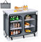 TANGZON Camping Cupboard, Portable Aluminum Camping Kitchen Unit with 6 Shelves & Carrying Bag, Outdoor Double Travel Storage Unit for Picnic BBQ Party, 96 x 49 x 80cm (Grey)