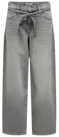 ONLY Onlgianna MW Straight Dot757 DNM Noos, Medium Grey Denim, 28W x 30L