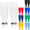 DRIPsox® Football Sock Sleeves Kids, Junior, Women & Men - 1 Pair (S) White Football Sleeve Socks with Calf Comfort Mesh - Multiple Colours - 3 Sizes (S:13C-3.5, M:4-7.5, L:8+)