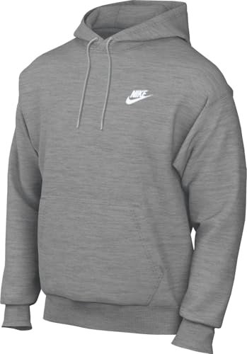 Nike Club Fleece Extragroßer Hoodie Aus French-Terry Für Herren, Dk Grey Heather/Lt Smoke Grey/White, HJ1816-063, L