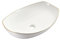 Omeble Waschbecken Oval Keramik mit Goldrand - 55 x 40 x 15 cm - Aufsatzwaschbecken weiß für das Badezimmer und Gäste-WC - Waschschale - Aufsatzbecken - Handwaschbecken -Design